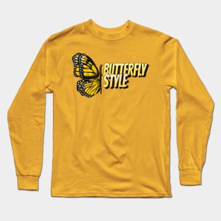 Butterfly Style Yellow Long Sleeve T-Shirt